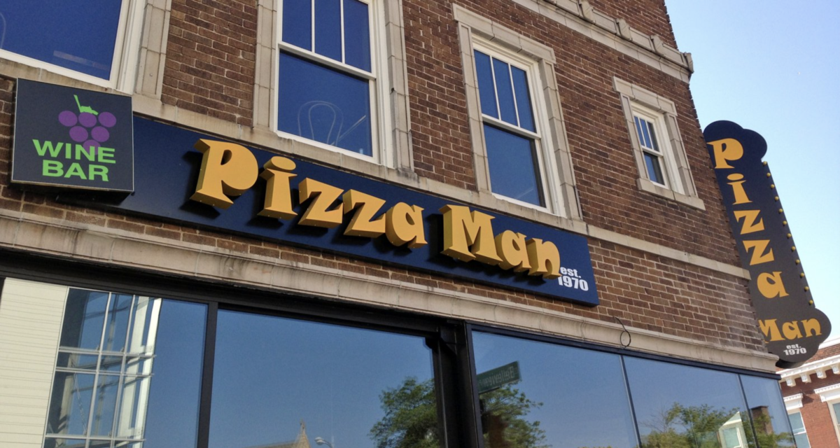 The outside of the reopened Pizza Man